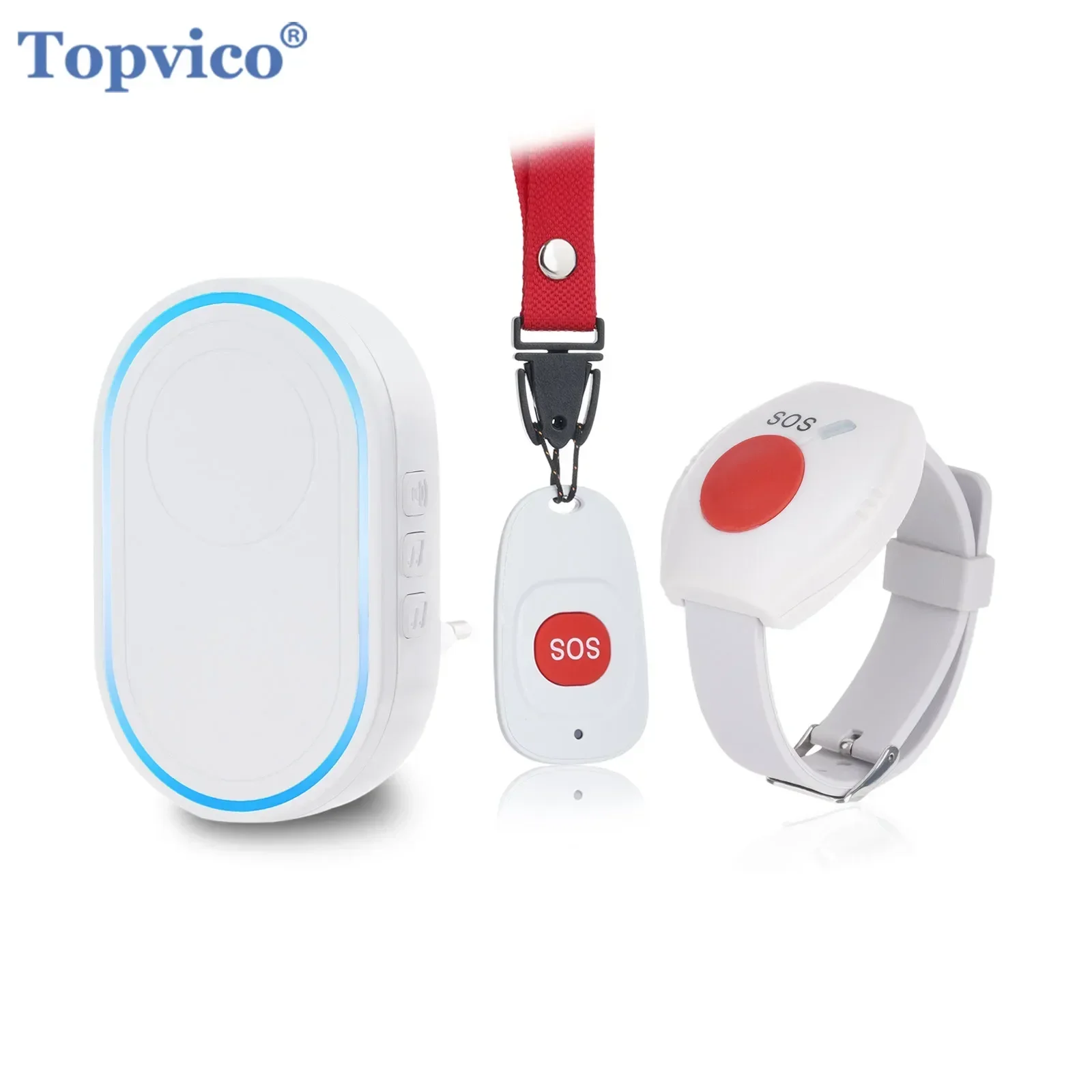 Home Security Equipment - Topvico Drahtloser Pflegepager SOS-Notrufknopf für ältere