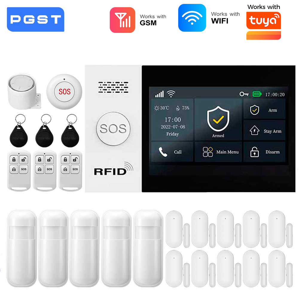 Home Security Equipment - 2,4G WIFI Smart GSM Alarmsystem, kompatibel