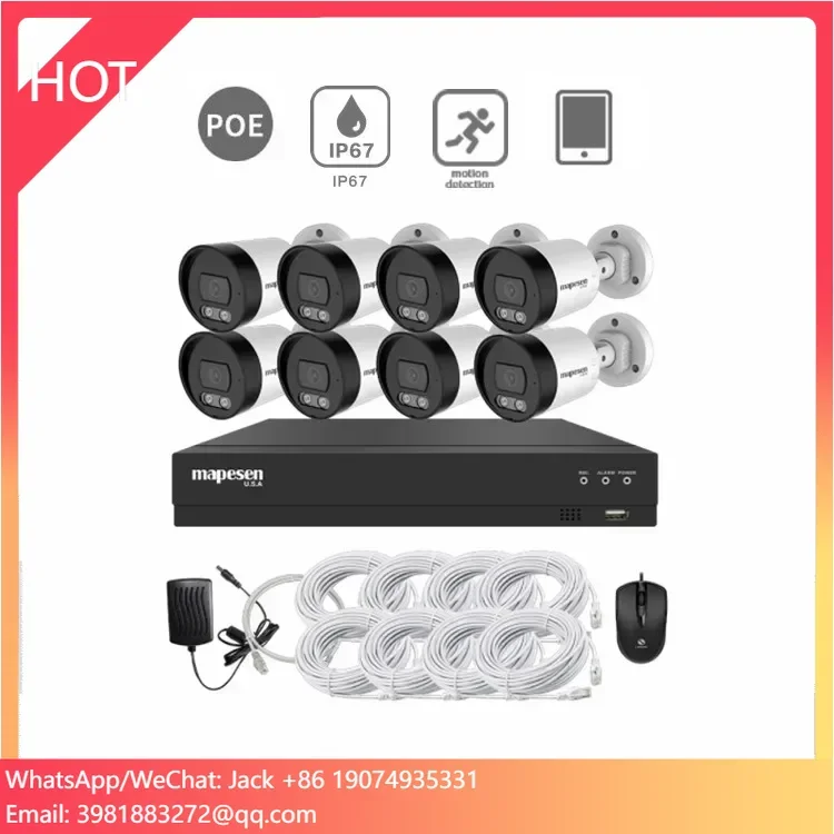 Home Security Video Recording Systems - Heim- und Büro-Überwachungssystem mit PoE, HD-Sprachaufzeichnung,