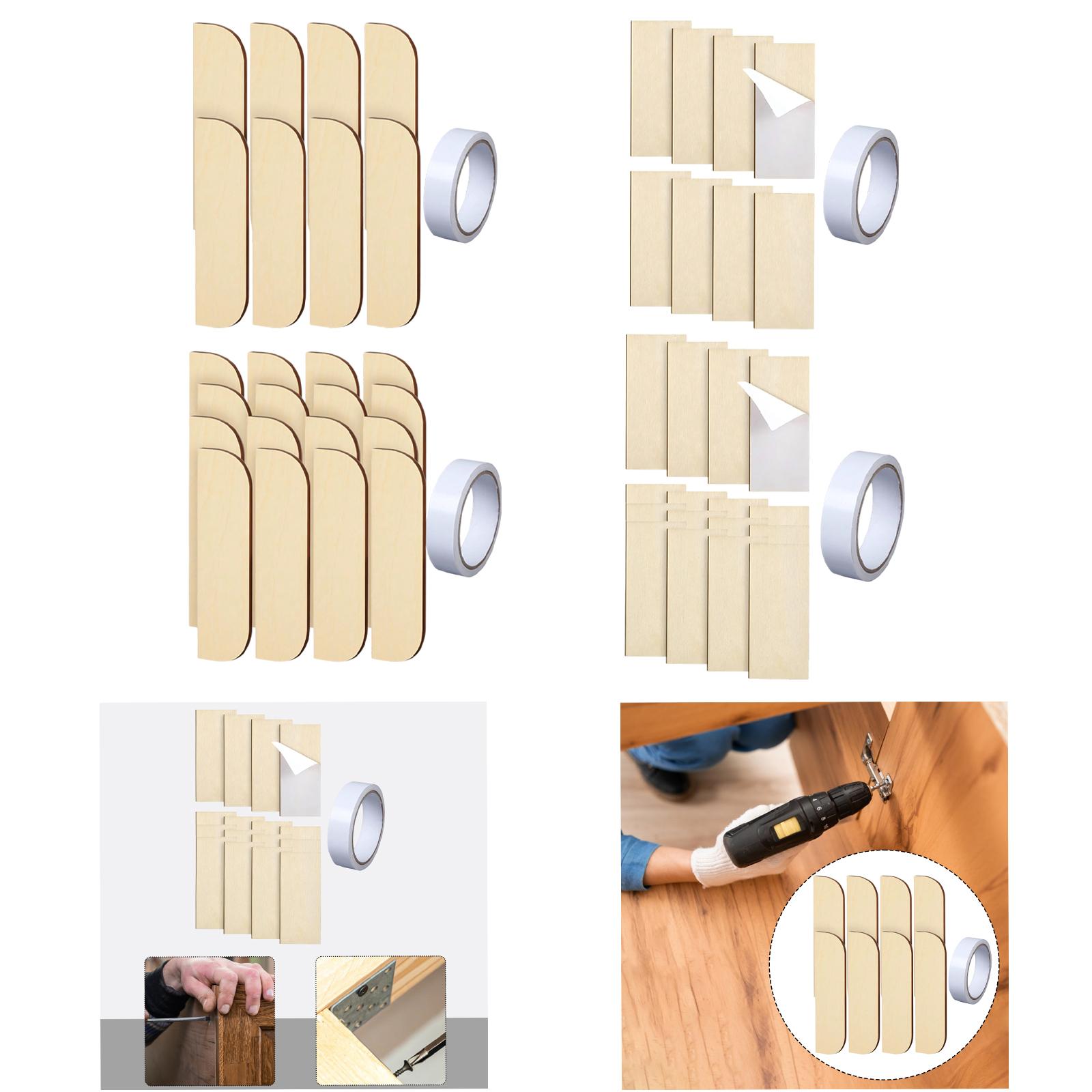 Door Reinforcer Kit - Holz-Scharnier-Reparaturset mit Klebeband, Türlochabdeckung für Schrankreparatur