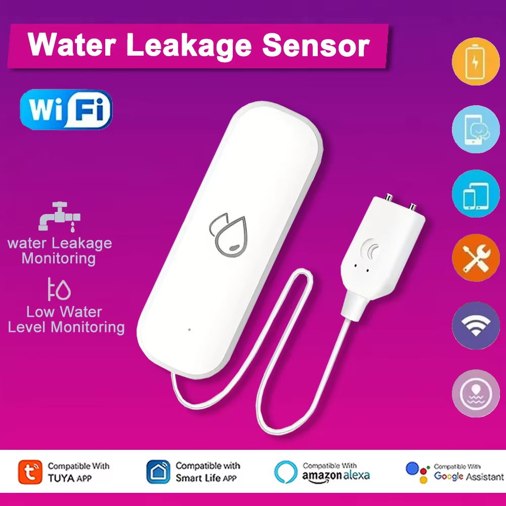Home Security Alexa - Tuya WLAN-Wasserleck-Alarmsensor Smart Home Überflutungs- und