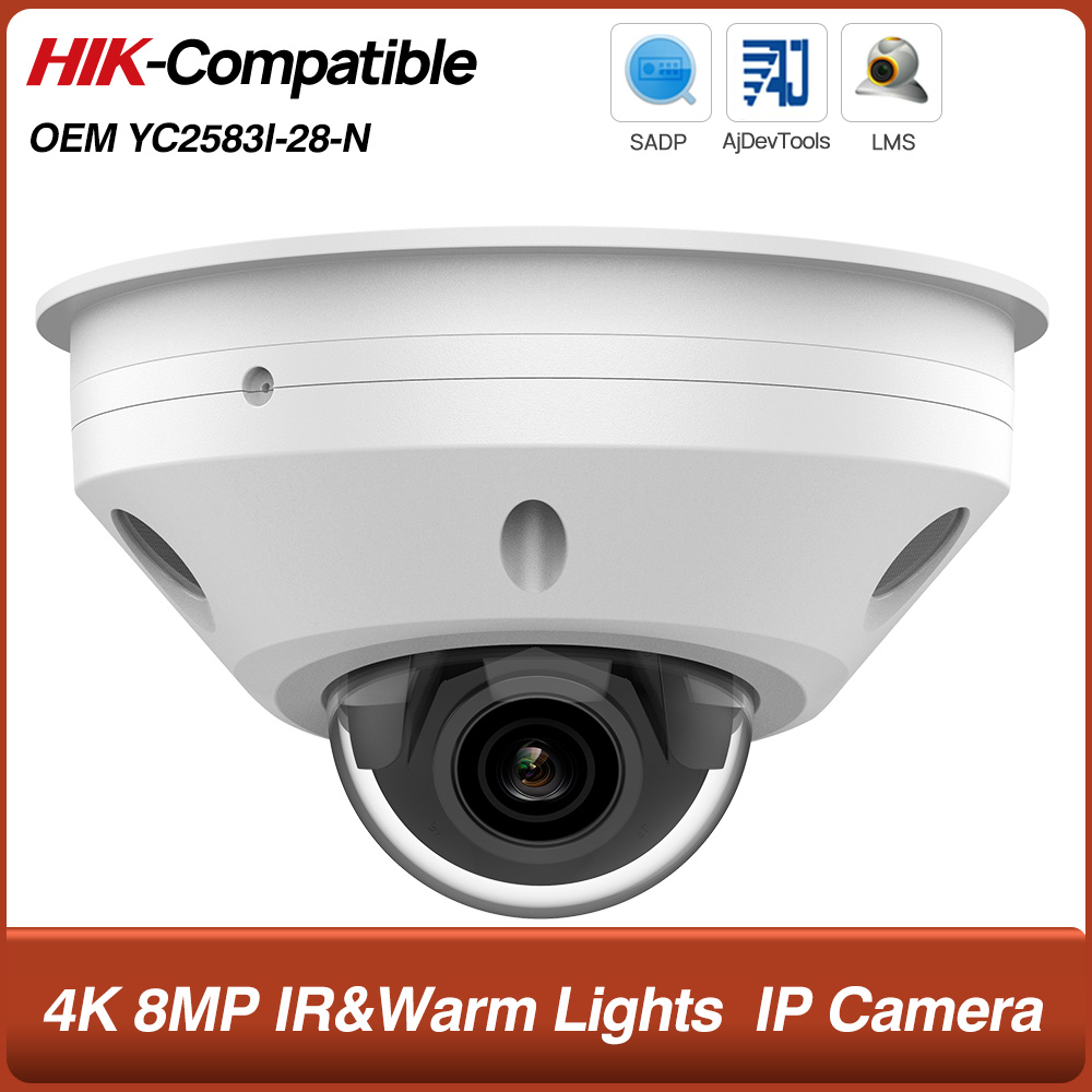 Home Security Hikvision - 4K 8MP POE IR&Warm Lights Fisheye