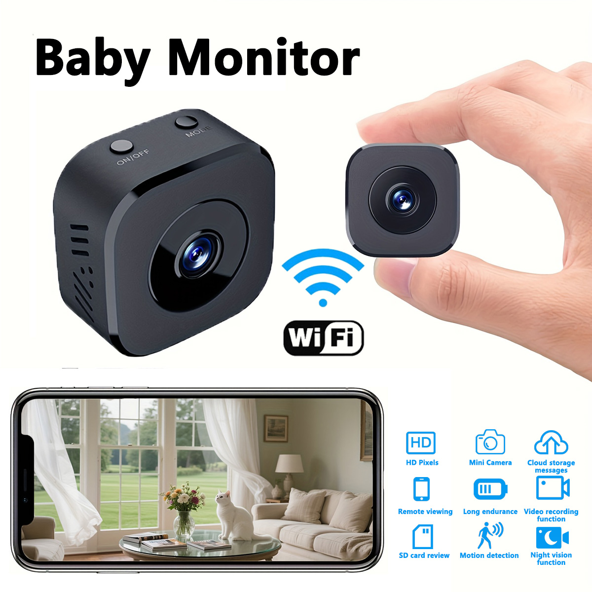 Home Security Camera - 1080P HD Mini WiFi Kamera Indoor