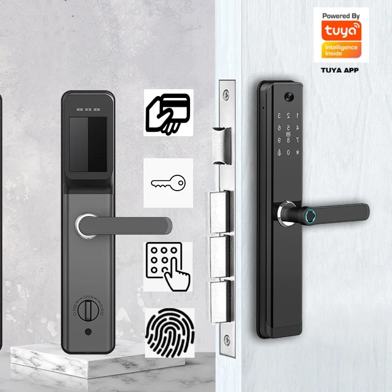 Home Security Features - Smart Home Sicherheits-Türschloss Tuya WLAN Fingerabdruck-Code-Bildschirm