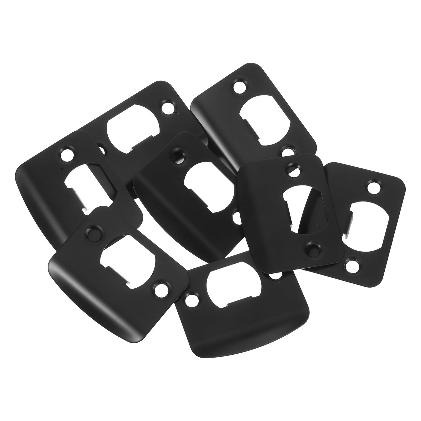 Door Reinforcer Kit - 8 Stück schwarze Türschloss-Blenden mit Schrauben,