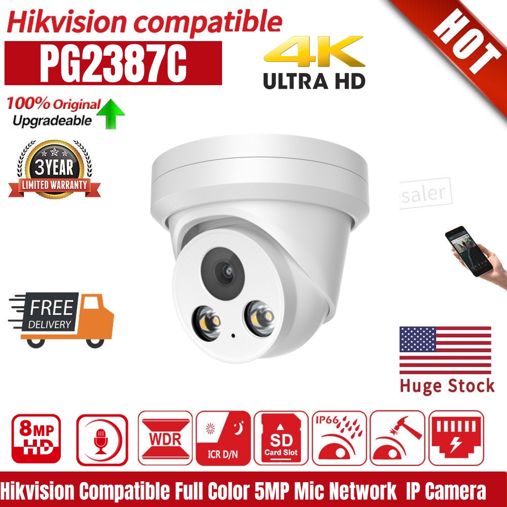 Home Security Hikvision - Hikvision-kompatible 8MP 4K IP-Kamera PG2387C, integriertes