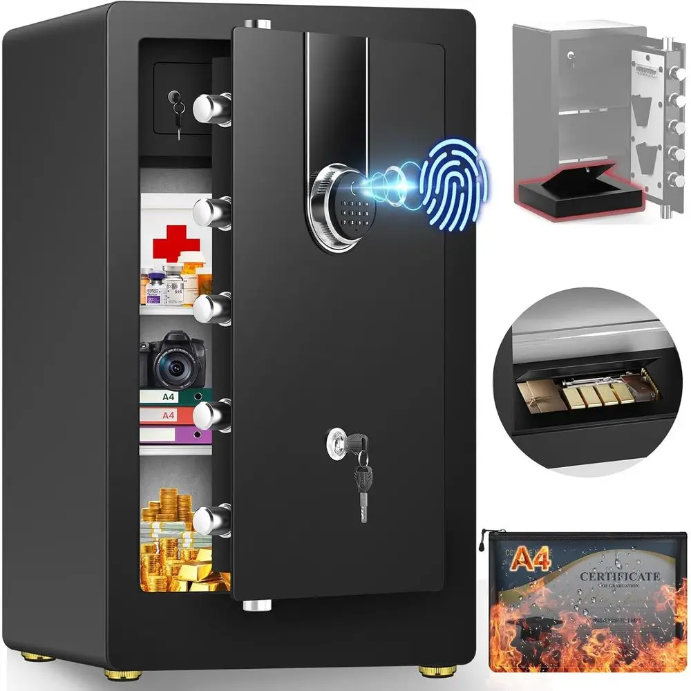 Home Security Box - Robuster biometrischer Safe, wasserdichter Heimsicherheitssafe, großer