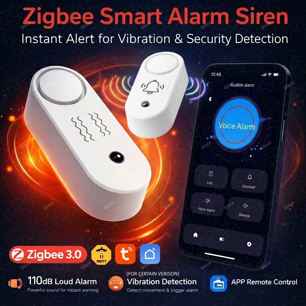Home Security Options - ZigBee Tuya Smart Sirenenalarm Optionaler Vibrationsdetektor