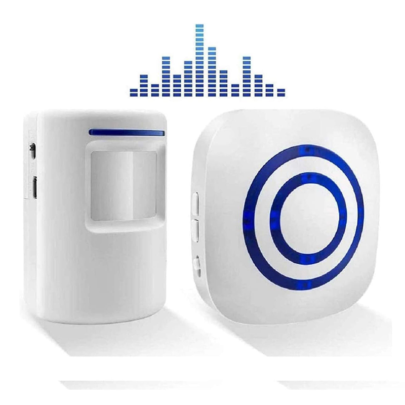 Home Security Options - Kabelloser Bewegungsmelder-Türgong mit Alarmfunktion für Haus
