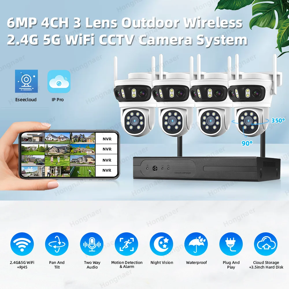 2026 Hongnaer 6MP 4CH 3-Linsen – Home Security Camera Bewertung und Preis