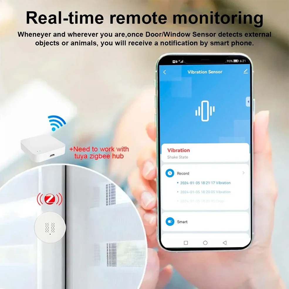 Tuya ZigBee Smart Vibrations-  – Home Security Alexa Bewertung und Preis