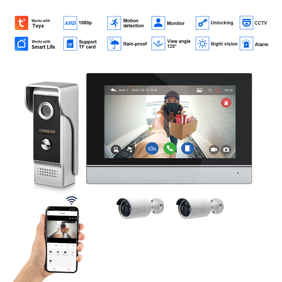 7 zoll IPS Bildschirm 2MP Tuya – Home Security Company Bewertung und Preis